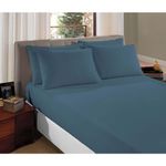 Lençol Casal Queen Liverpool Com Elástico Avulso 1 Peça Tecido Malha Fio 30/1 Penteado 100% Algodão - Azul Cobalto