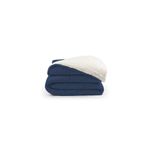Coberdrom Dupla Face Solteiro Soft e Sherpa 100% Poliéster Azul Marinho Valle Enxovais