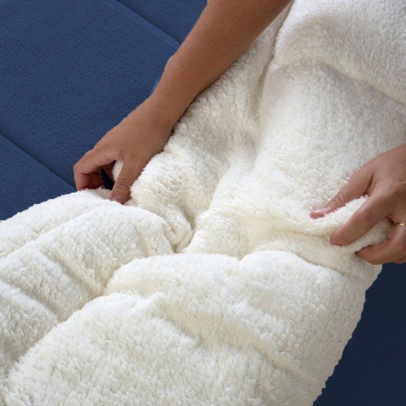 Coberdrom Dupla Face Solteiro Soft e Sherpa 100% Poliéster Azul Marinho Valle Enxovais