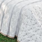 Kit Cobre Leito Istambul Casal King Size 5 Peças Percal 100% Algodão Bordado - Branco