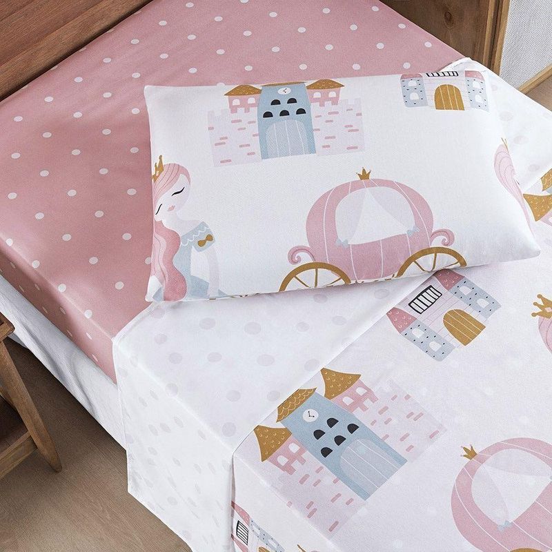 Jogo De Cama Lençol Bouti Infantil Kids Solteiro 03 Peças 100% Poliéster - Little Princess