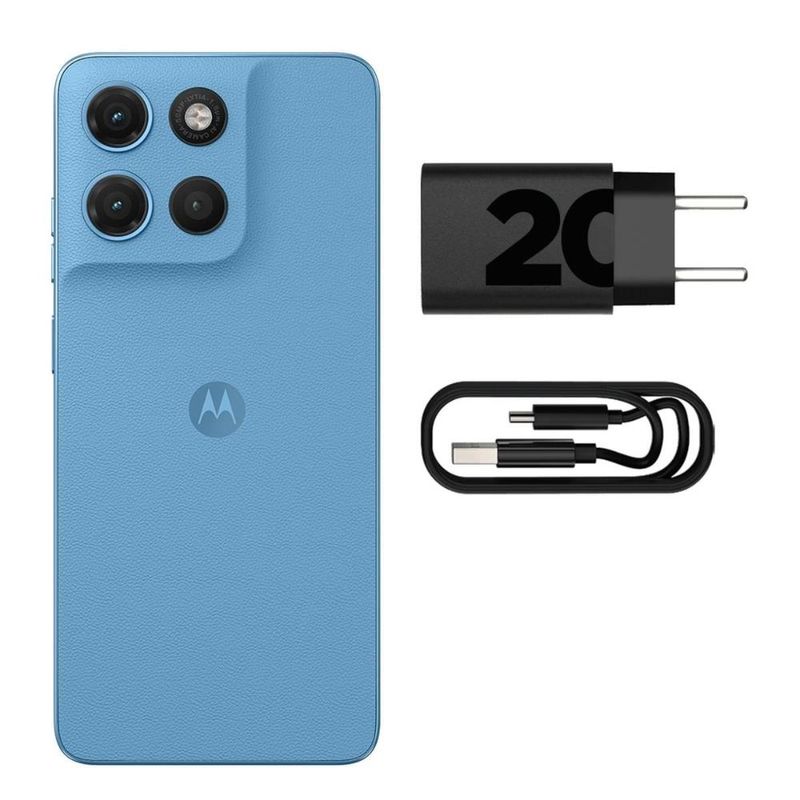 Smartphone motorola moto g17 tela 6,7” 128gb 4g câmera 50mp alaskan blue