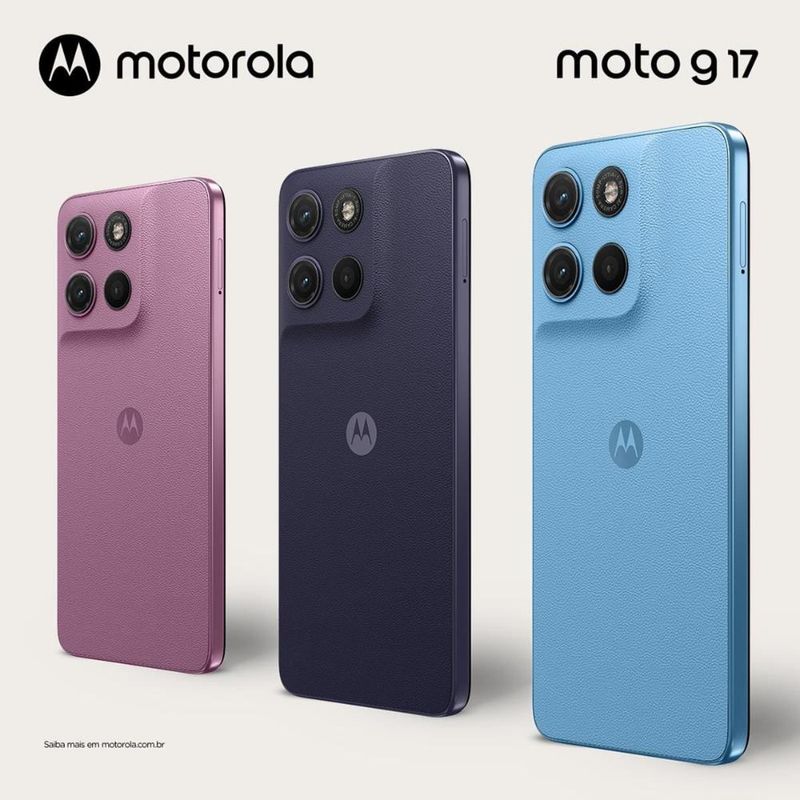 Smartphone motorola moto g17 tela 6,7” 128gb 4g câmera 50mp alaskan blue