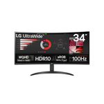 Monitor curvo 34” lg ultrawide wqhd 34wr50qk-b 100hz hdr10 preto