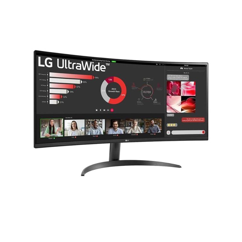 Monitor curvo 34” lg ultrawide wqhd 34wr50qk-b 100hz hdr10 preto