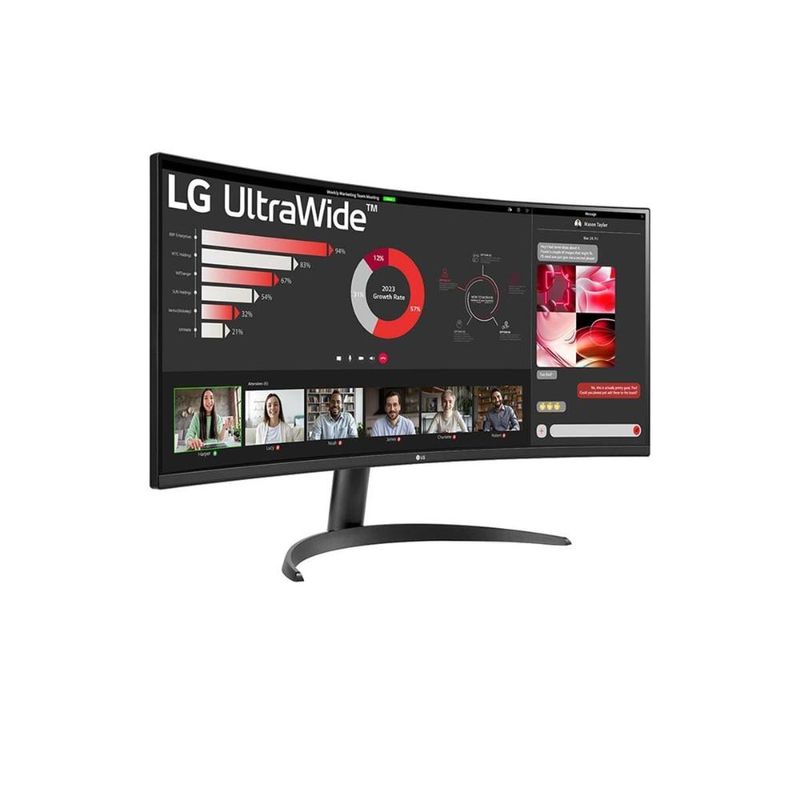 Monitor curvo 34” lg ultrawide wqhd 34wr50qk-b 100hz hdr10 preto