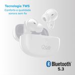 Fone de ouvido i2go air buds go bluetooth tws enc bateria de 48h branco