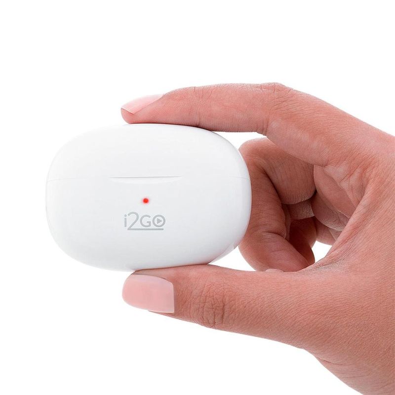 Fone de ouvido i2go air buds go bluetooth tws enc bateria de 48h branco