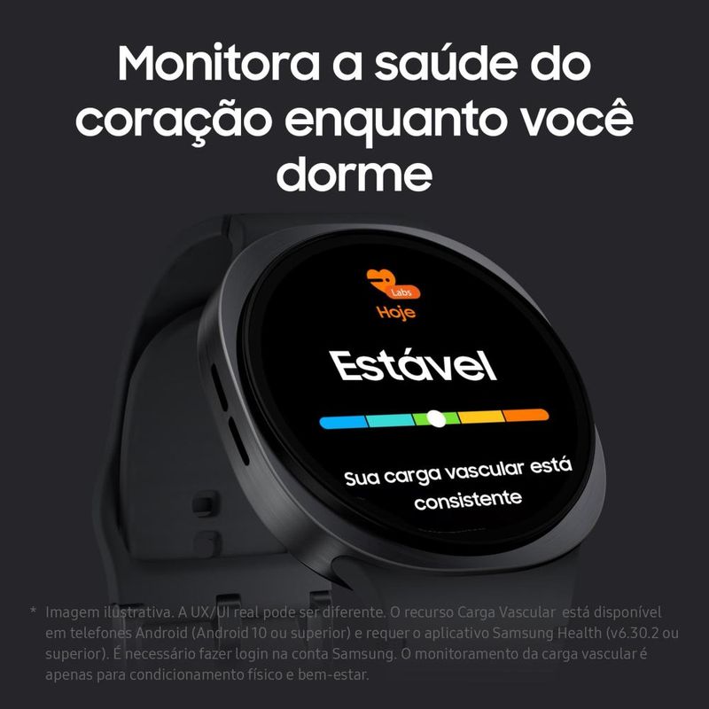Smartwatch samsung galaxy watch8 44mm lte tela cristal safira gps grafite