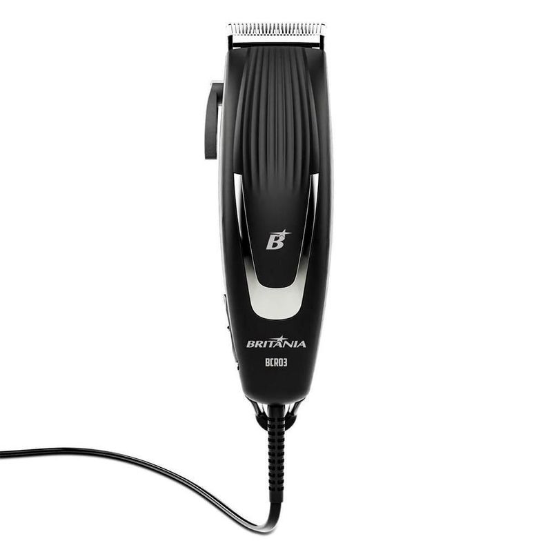 Máquina de cortar cabelo britânia bcr03 18w com 9 acessórios - preto