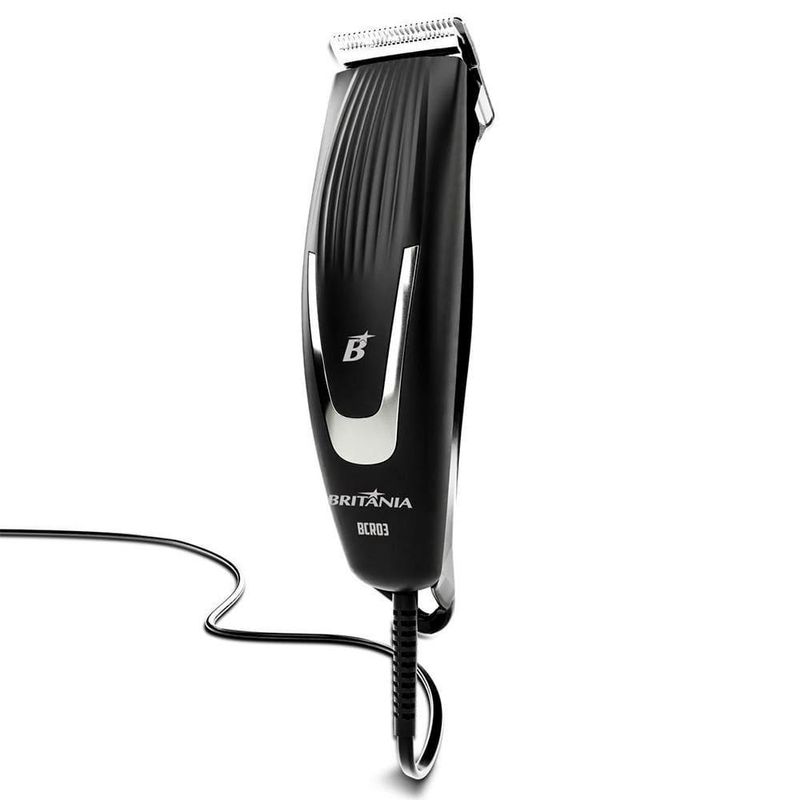 Máquina de cortar cabelo britânia bcr03 18w com 9 acessórios - preto