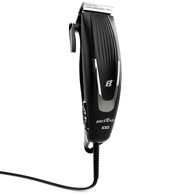 Máquina de cortar cabelo britânia bcr03 18w com 9 acessórios - preto
