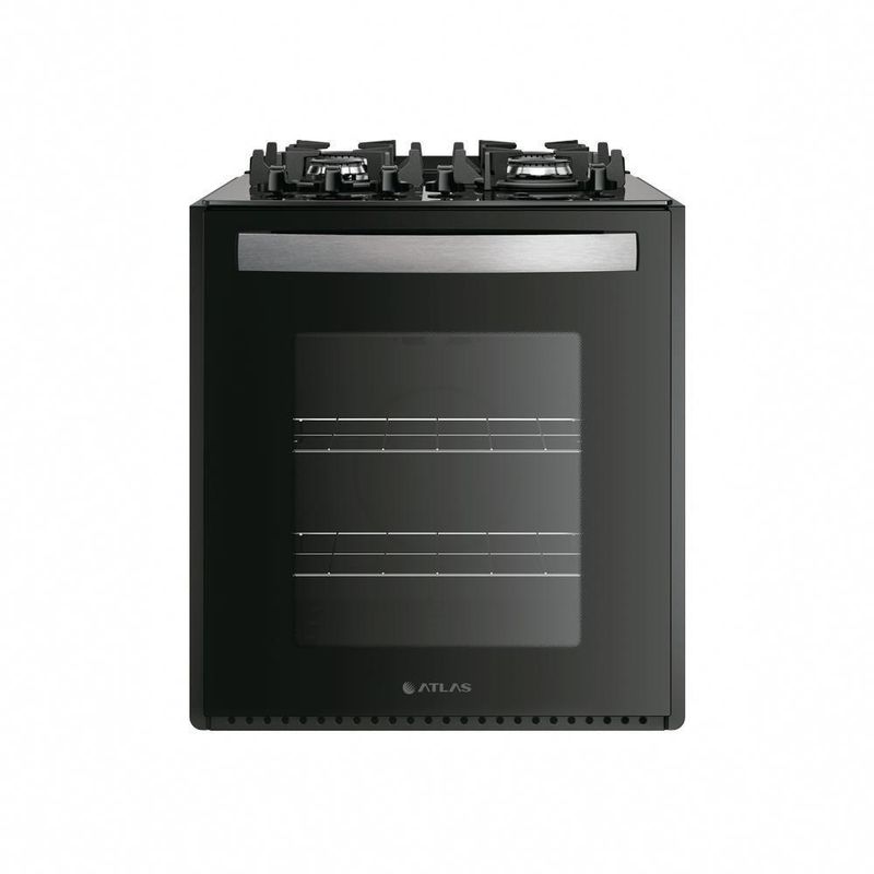 Fogão de Embutir 4 Bocas Gás GLP Atlas UTop-2095 Mesa de Vidro Temperado Preto Bivolt