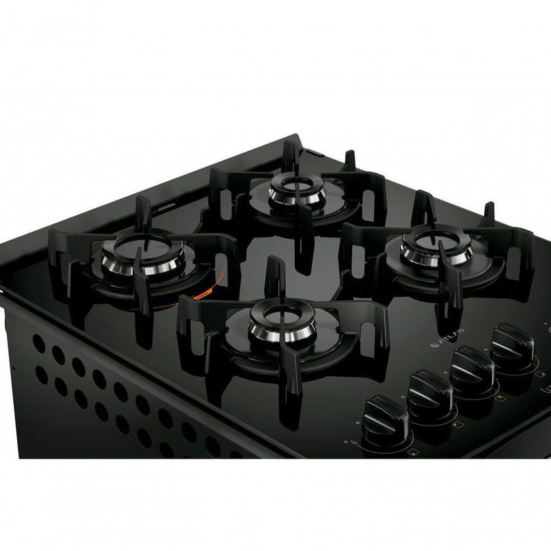 Fogão de Embutir 4 Bocas Gás GLP Atlas UTop-2095 Mesa de Vidro Temperado Preto Bivolt