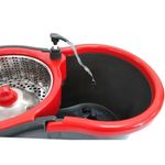 Mop Giratorio com Balde Pro para Limpeza de Piso 13L Microfibra com Rodas e Alca Cinza Top
