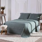 Cobre Leito Bordado 400 Fios Heitor Casal King 100% Poliéster - Verde Militar