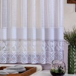 Cortina De Cozinha Bella Janela Renda Com Bandô 2,20m X 1,25m 100% Poliéster - Branca
