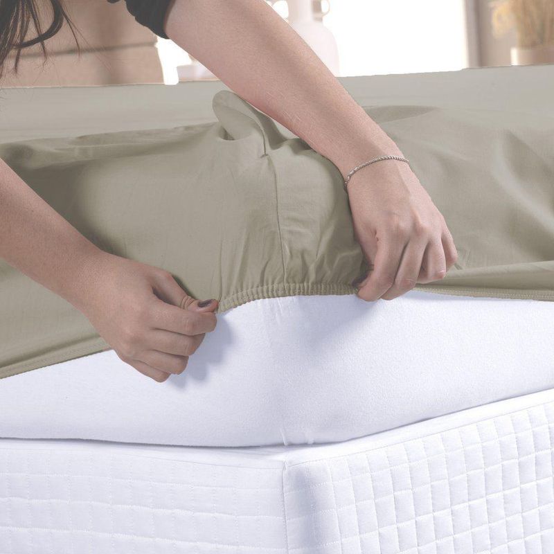 Jogo de Cama Queen Ponto Palito 3 Peças Micropercal 200 Fios Avelã Enxovais Aquarela