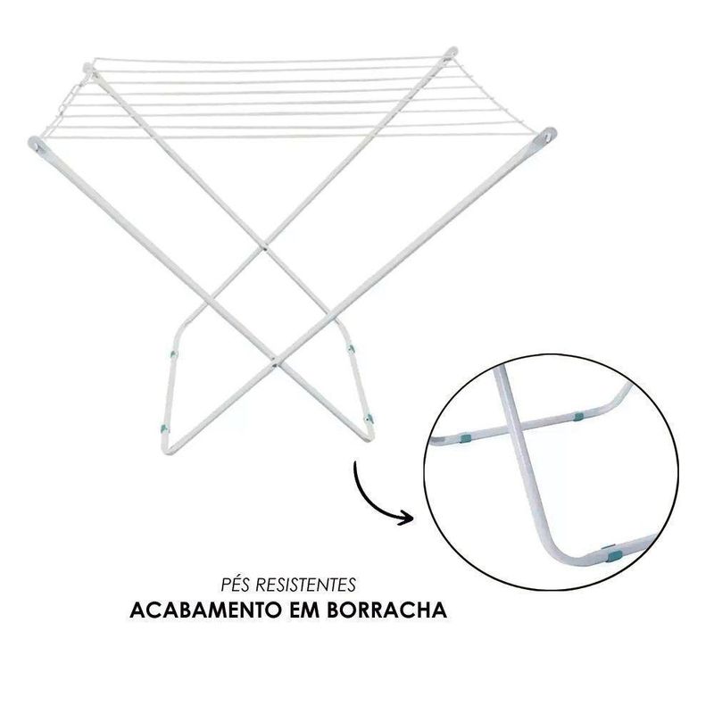 Varal De Roupas De Chão Portátil Leve Resistente