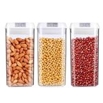 Kit 3 Potes Herméticos Multiuso 1200ml Para Cereais Feijão Macarrão Milho Arroz + 6 Colheres Dosadora
