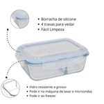 Vasilha De Vidro Hermética Com Tampa 1520ml Mantimentos Para Microondas Geladeira Comida Pote