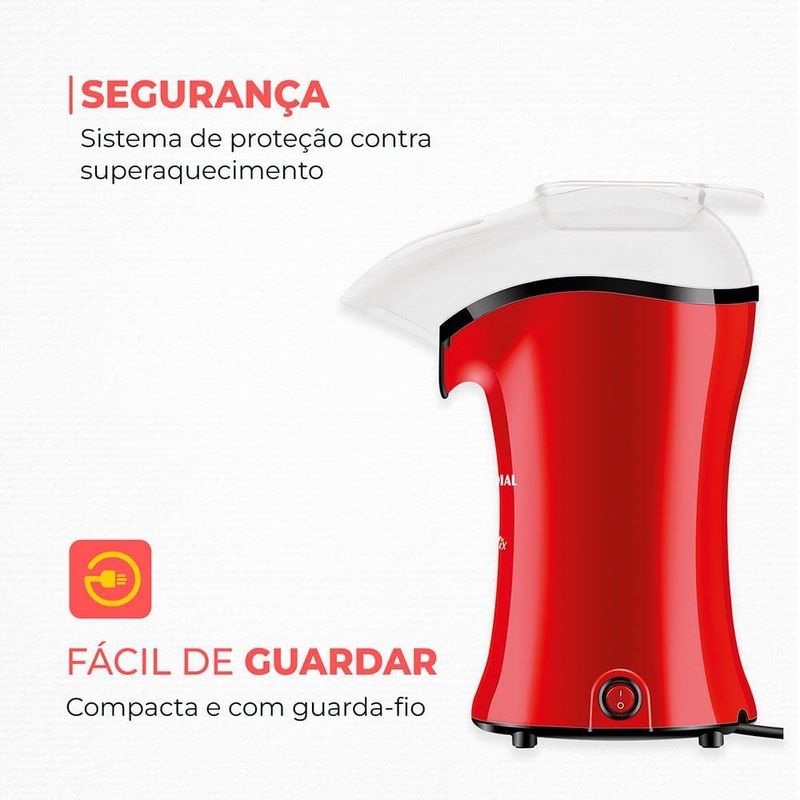 Pipoqueira mondial popflix pp-03 - vermelha