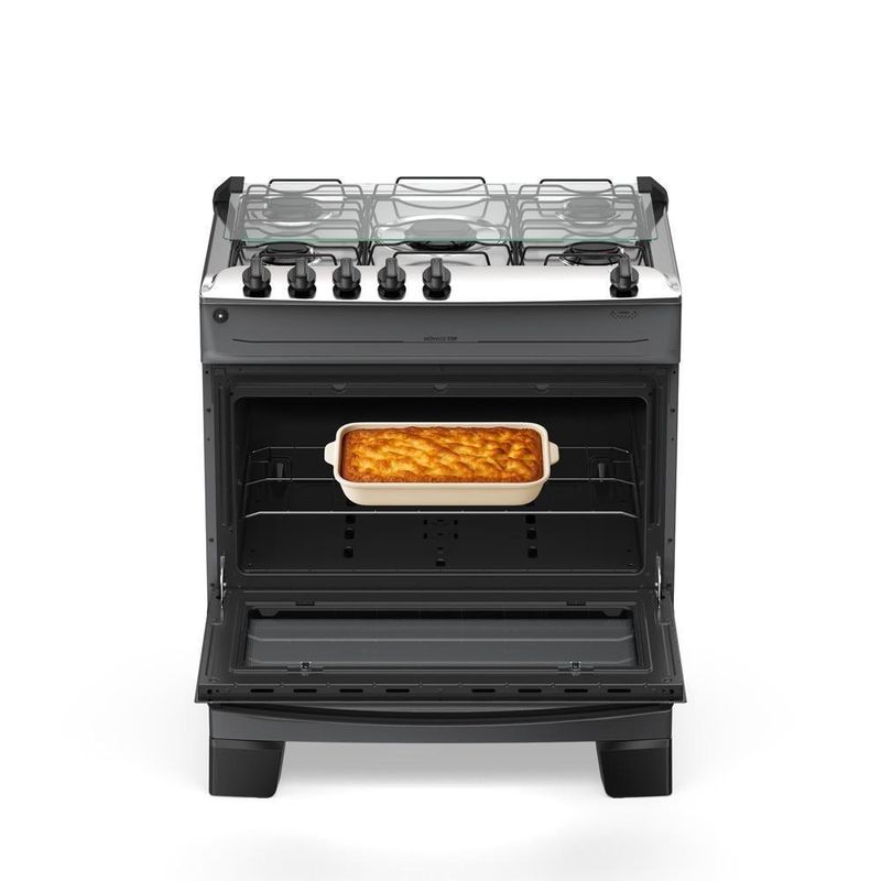 Fogão 5 Bocas Atlas Mônaco Top C/ Mesa Inox Gás Bivolt