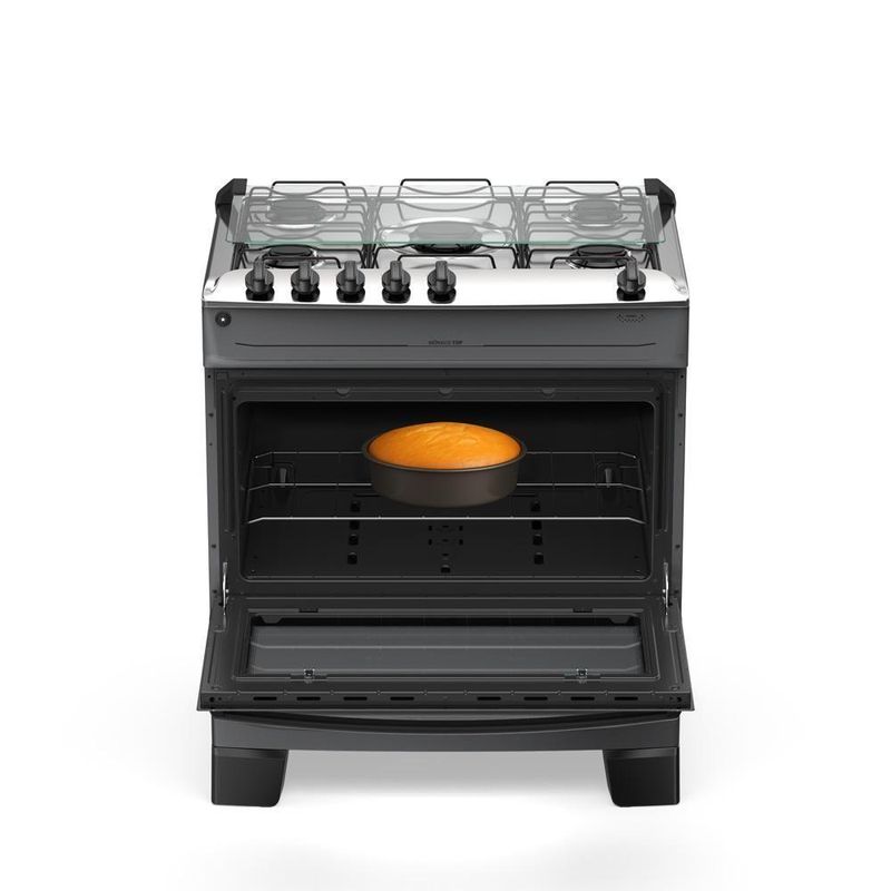 Fogão 5 Bocas Atlas Mônaco Top C/ Mesa Inox Gás Bivolt