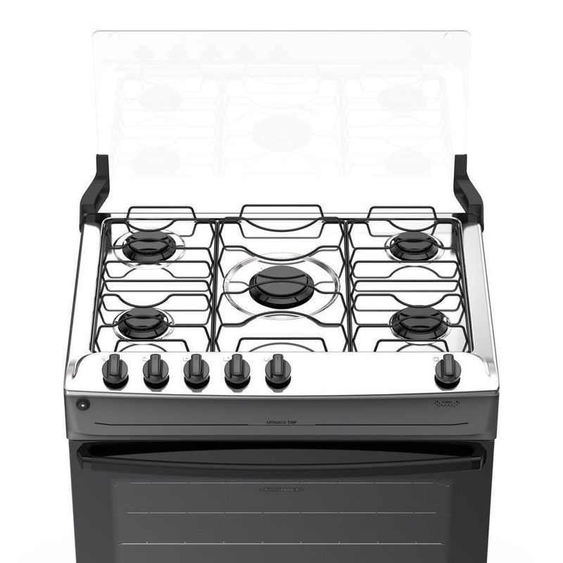 Fogão 5 Bocas Atlas Mônaco Top C/ Mesa Inox Gás Bivolt