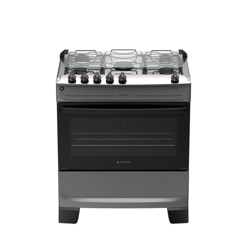 Fogão 5 Bocas Atlas Mônaco Top C/ Mesa Inox Gás Bivolt