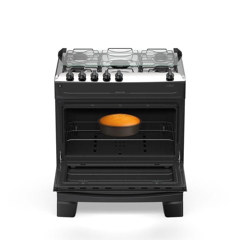 Fogão 5 Bocas Atlas Mônaco Top C/ Mesa Inox Gás Bivolt