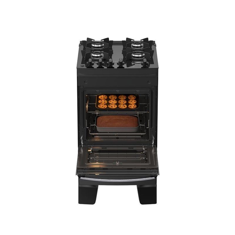 Fogão 4 Bocas Atlas Agile Up C/ Mesa Vidro A Gás Bivolt