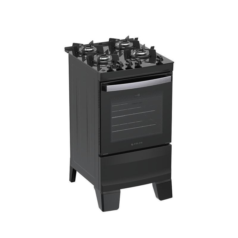 Fogão 4 Bocas Atlas Agile Up C/ Mesa Vidro A Gás Bivolt