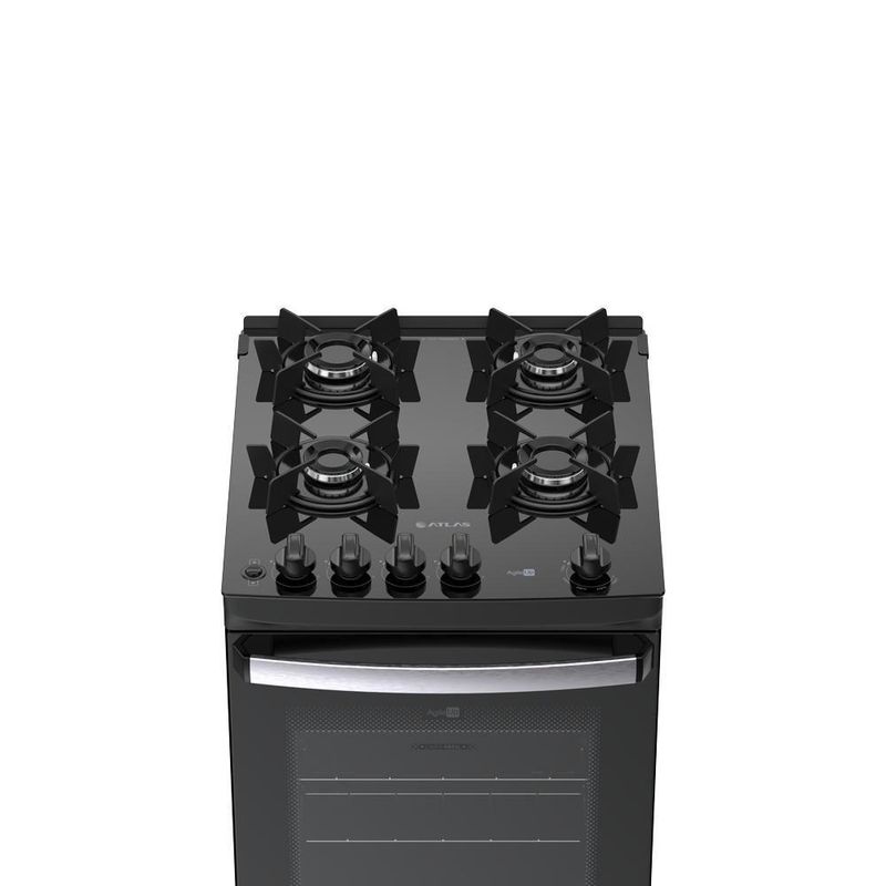 Fogão 4 Bocas Atlas Agile Up C/ Mesa Vidro A Gás Bivolt
