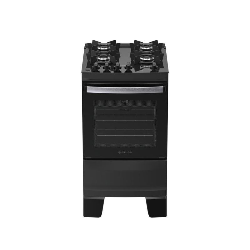 Fogão 4 Bocas Atlas Agile Up C/ Mesa Vidro A Gás Bivolt