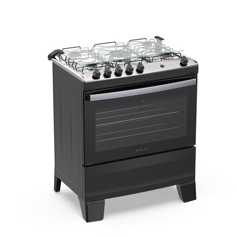Fogão 5 Bocas Atlas Agile Up C/ Mesa Inox A Gás Bivolt