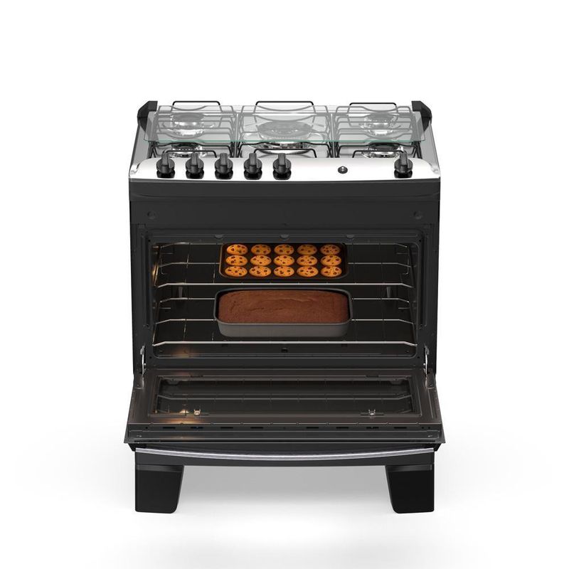 Fogão 5 Bocas Atlas Agile Up C/ Mesa Inox A Gás Bivolt