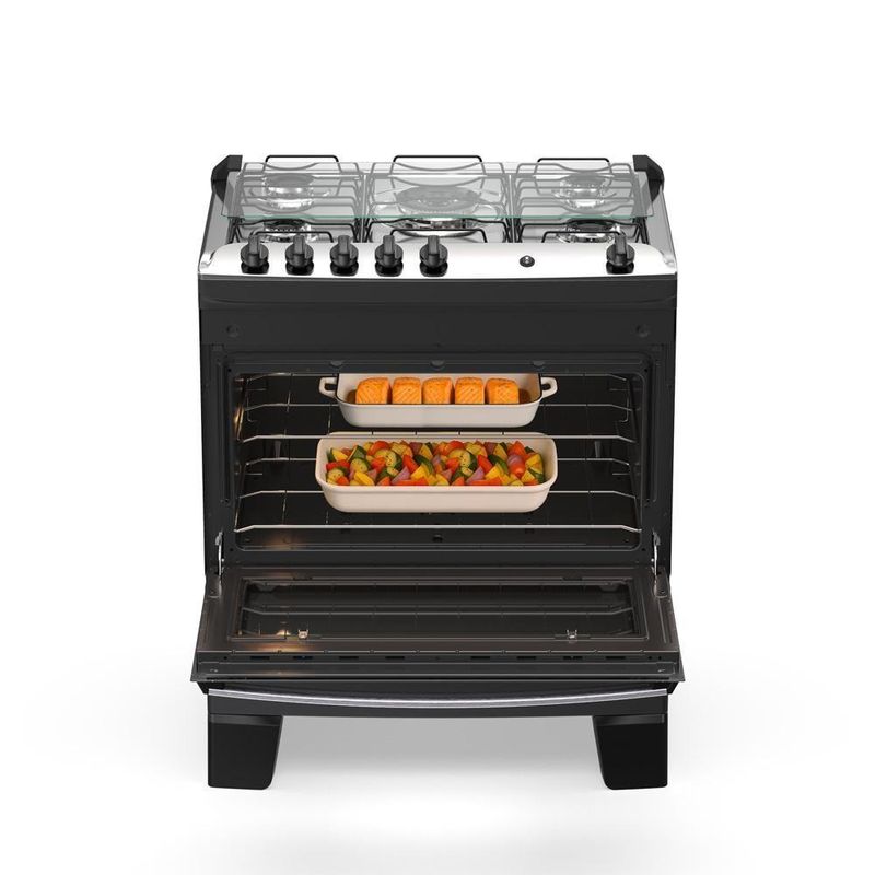 Fogão 5 Bocas Atlas Agile Up C/ Mesa Inox A Gás Bivolt
