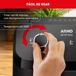 Fritadeira Eletrica Arno 7,5L Air Fryer Mega AFM7 Preta 127V
