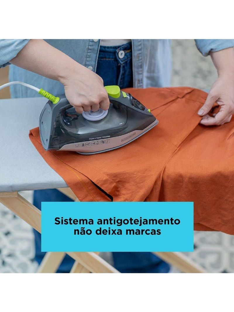 Ferro a vapor black+decker fx2750 antigotejamento base cerâmica gliss cabo giratório