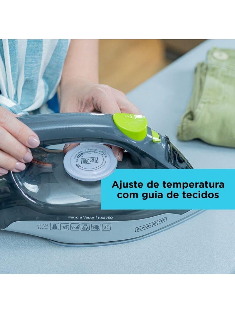 Ferro a vapor black+decker fx2750 antigotejamento base cerâmica gliss cabo giratório