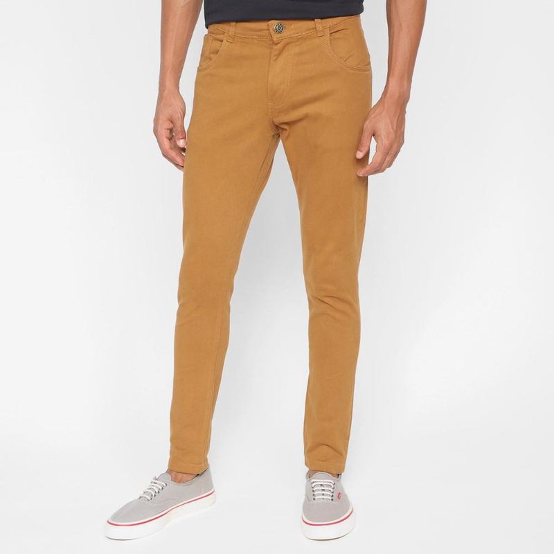 Calça sarja skinny grifle masculina