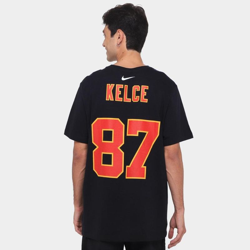 Camisa nike kansas city chiefs travis kelce 87 name & number masculina