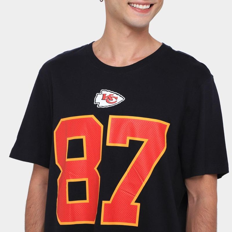 Camisa nike kansas city chiefs travis kelce 87 name & number masculina
