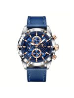 Relógio De Pulso Masculino Com Movimento Quartzo Design Esportivo Azul