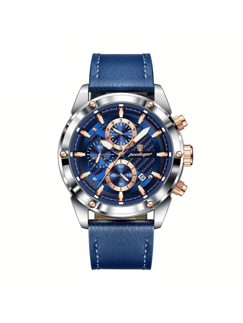 Relógio De Pulso Masculino Com Movimento Quartzo Design Esportivo Azul