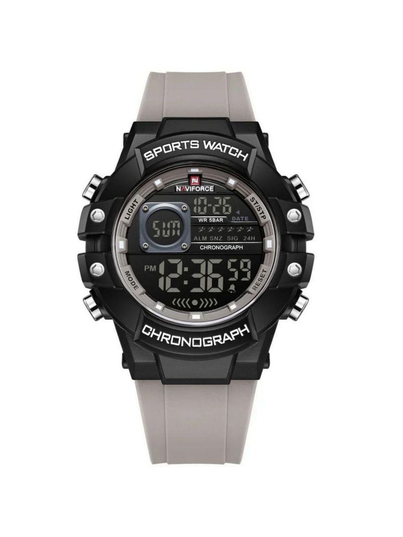 Relógio Multifuncional Masculino Digital Design Esportivo A Prova D´agua 3atm Cinza Claro