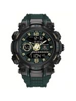 Relógio De Pulso Masculino Digital Led Multifuncional Desportivo De Quartzo Verde Escuro