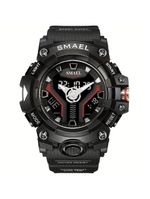 Relógio Esportivo Masculino Digital Dual Display Mostrador Luminoso À Prova Da Água Preto