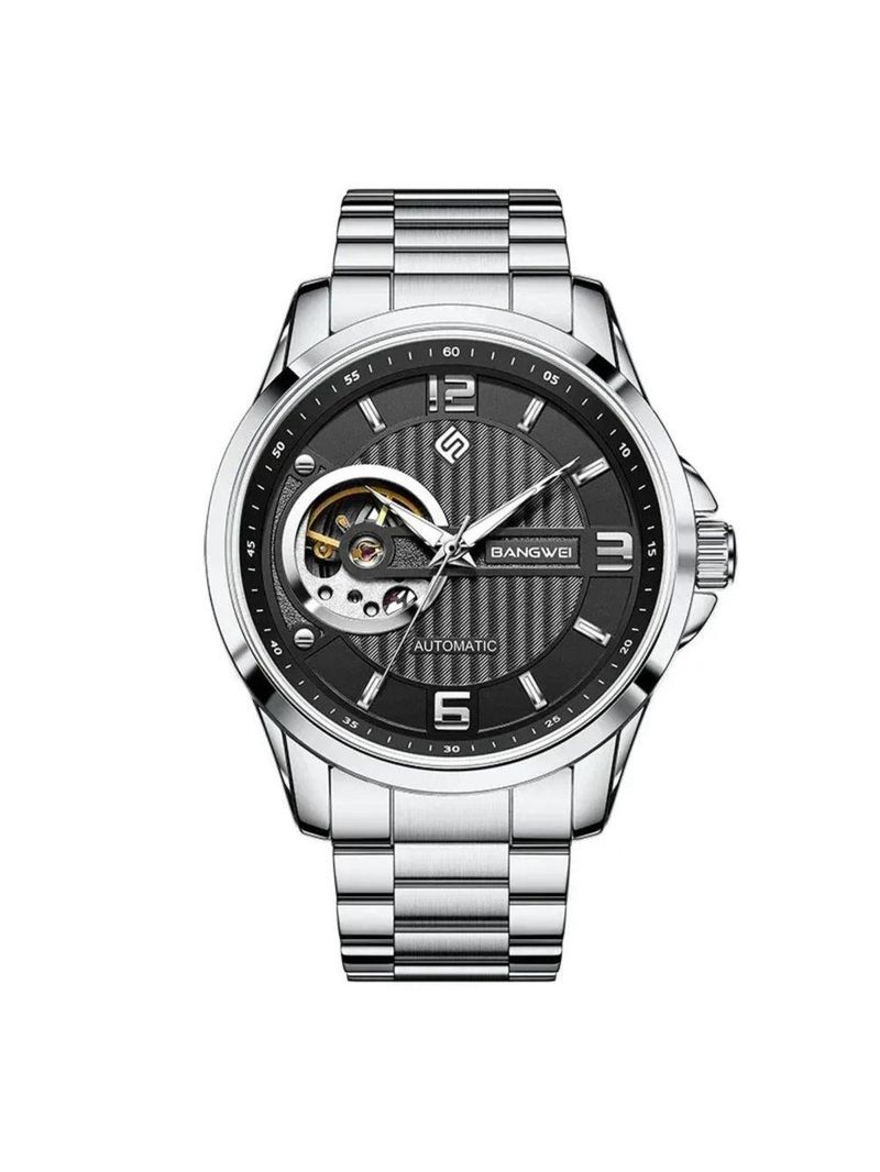 Relógio De Pulso Mecânicos Masculinos Marca Superior Luxo Automático Cinza